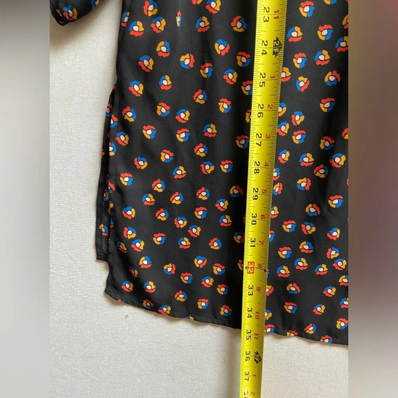 Anthropologie Meadow Rue Tunic Black Floral Fall Blouse Sz L - Picture 9 of 10